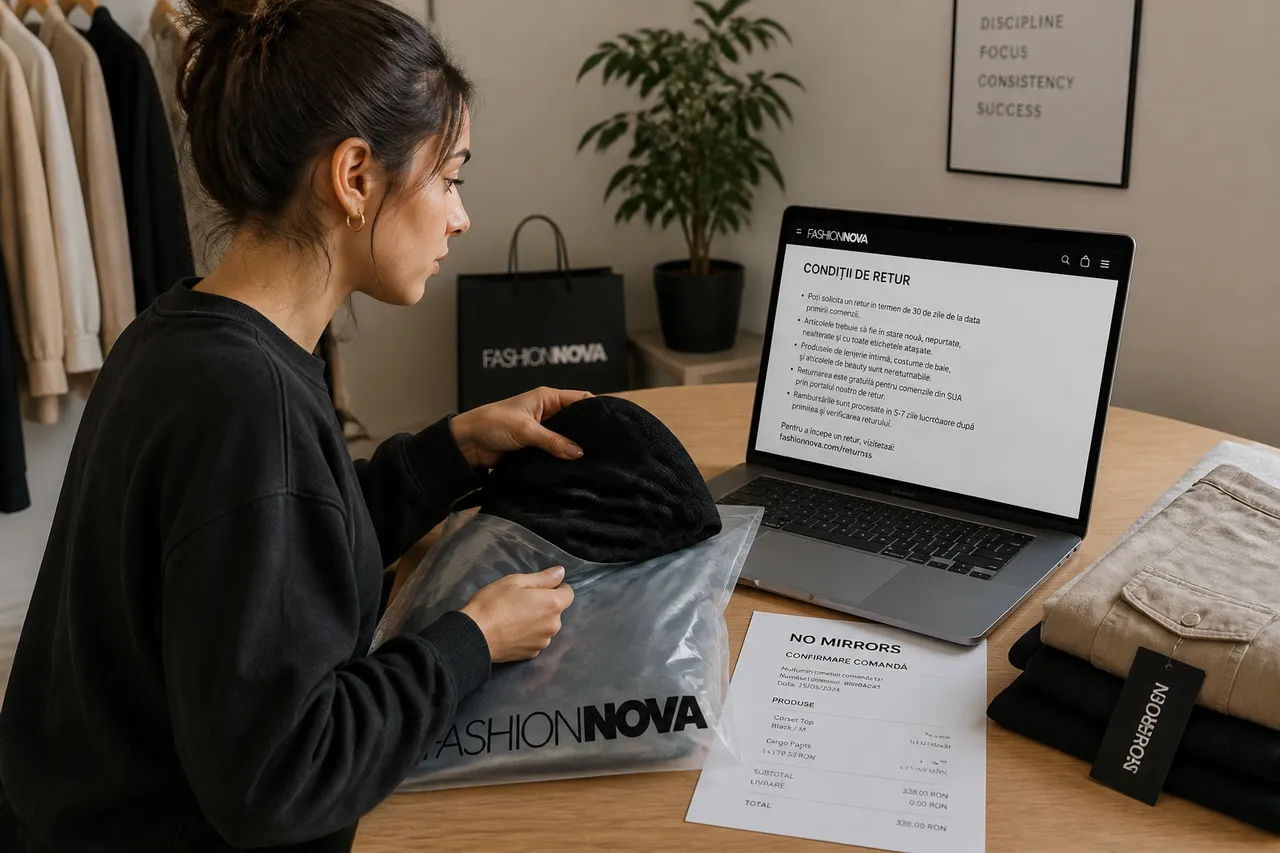 retur Fashion Nova România verificare condiții înainte de cumpărare