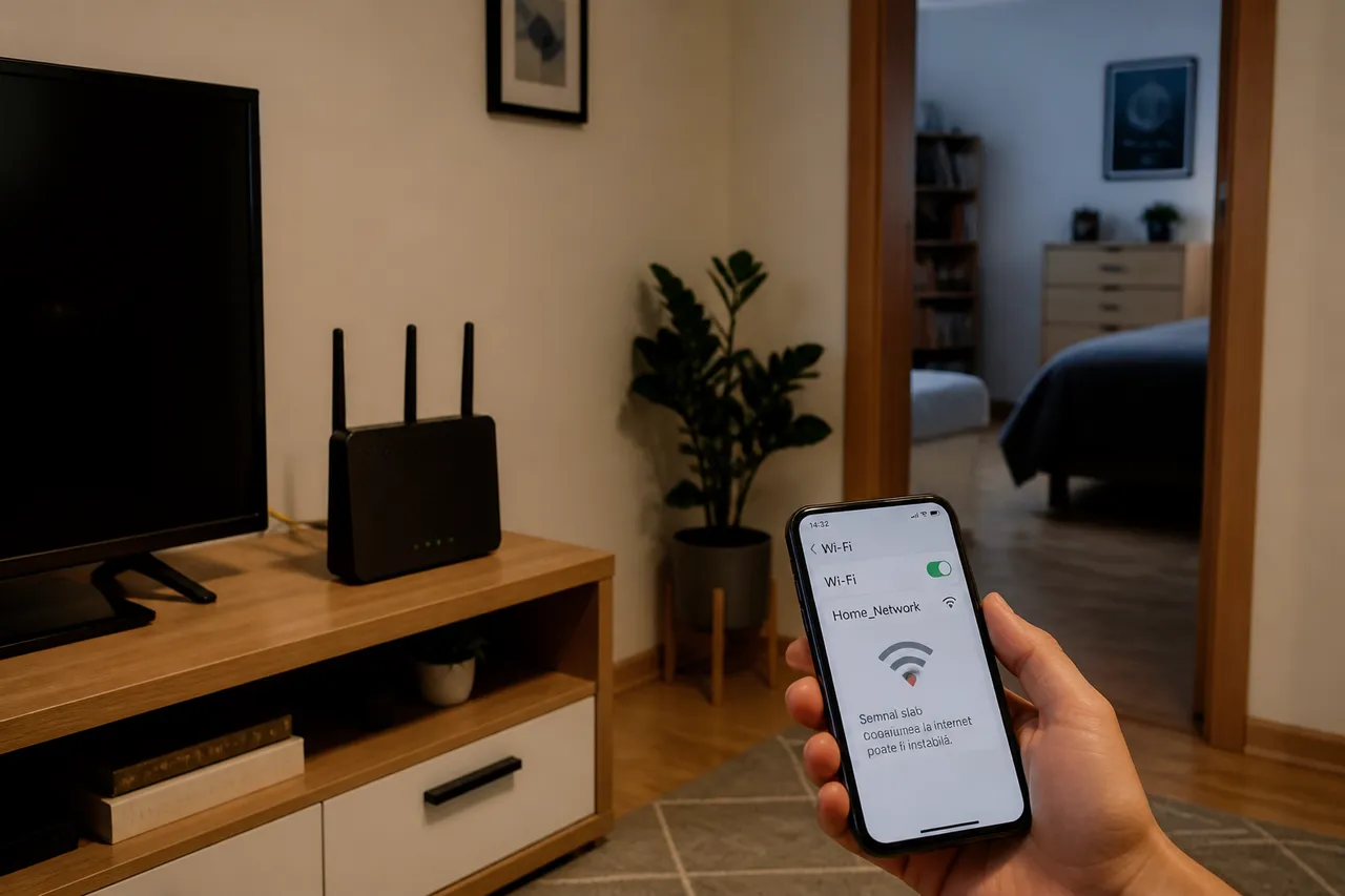 router ISP semnal Wi-Fi slab în apartament