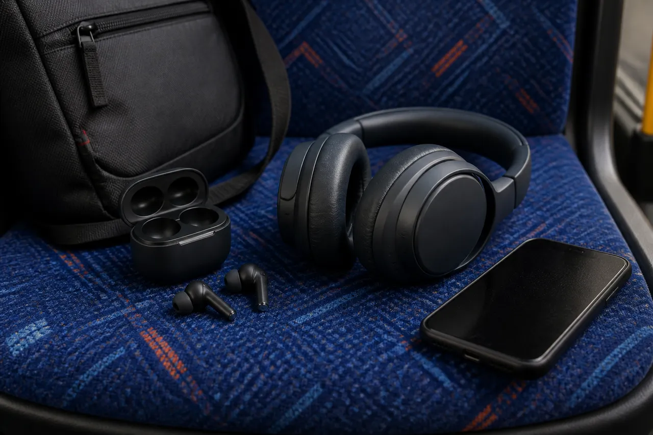 căști over-ear și in-ear cu ANC pentru transport