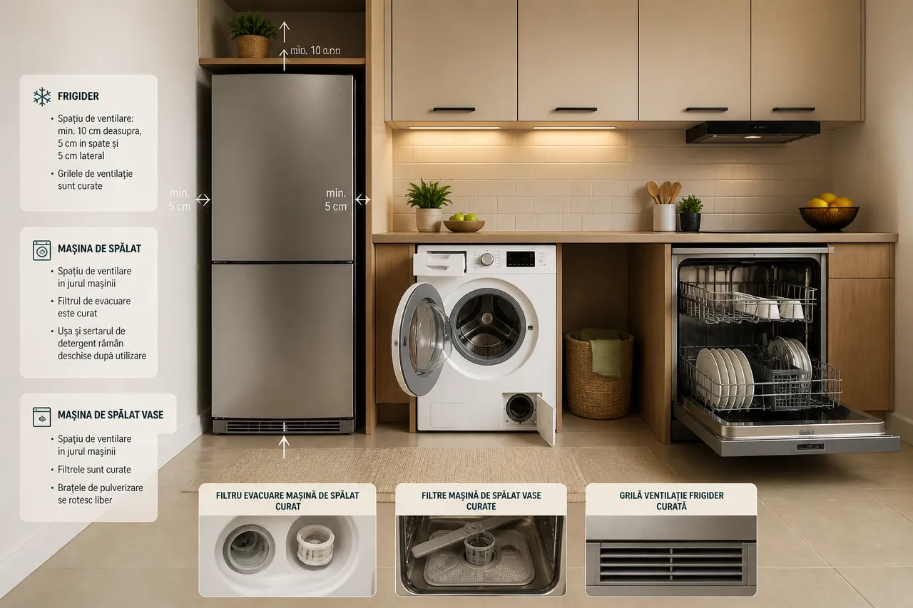 condiții de utilizare pentru electrocasnice eficiente