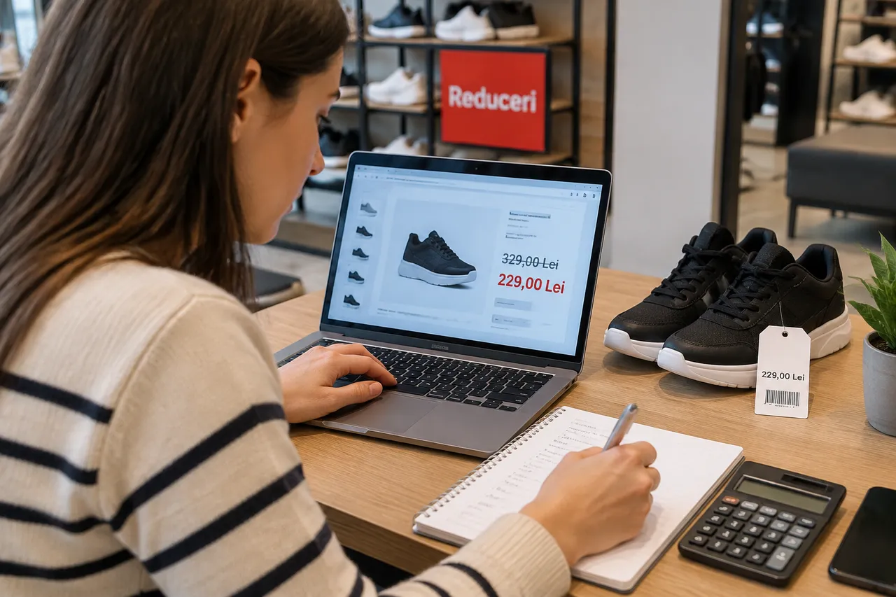 calculul prețului după reducere la fashion