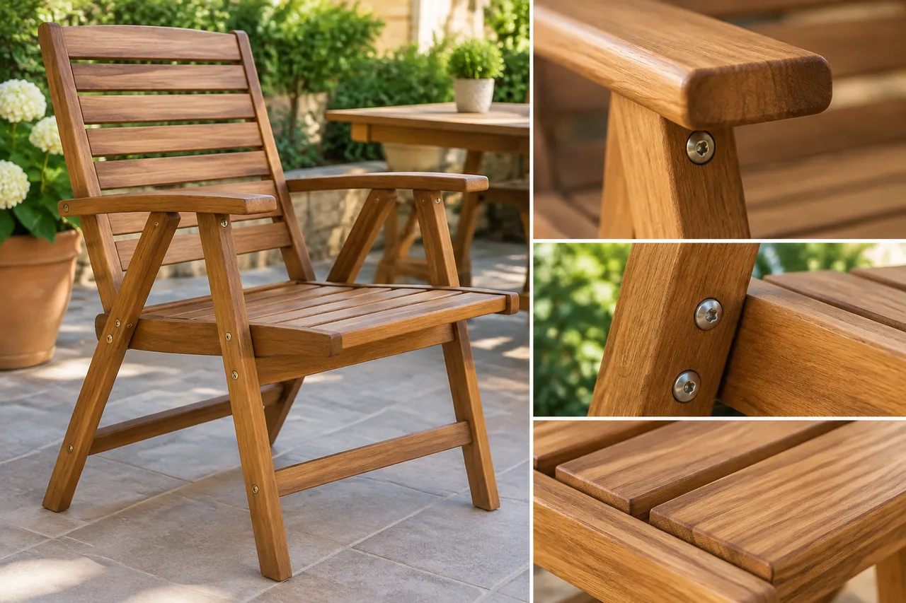 construcție mobilier exterior din lemn de salcâm